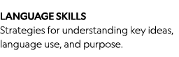 LANGUAGE SKILLS Strategies for understanding key ideas, language use, and purpose 