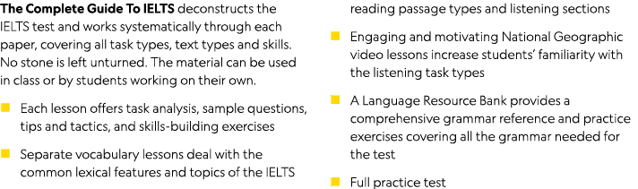The Complete Guide To IELTS deconstructs the IELTS test and works systematically through each paper, covering all tas   