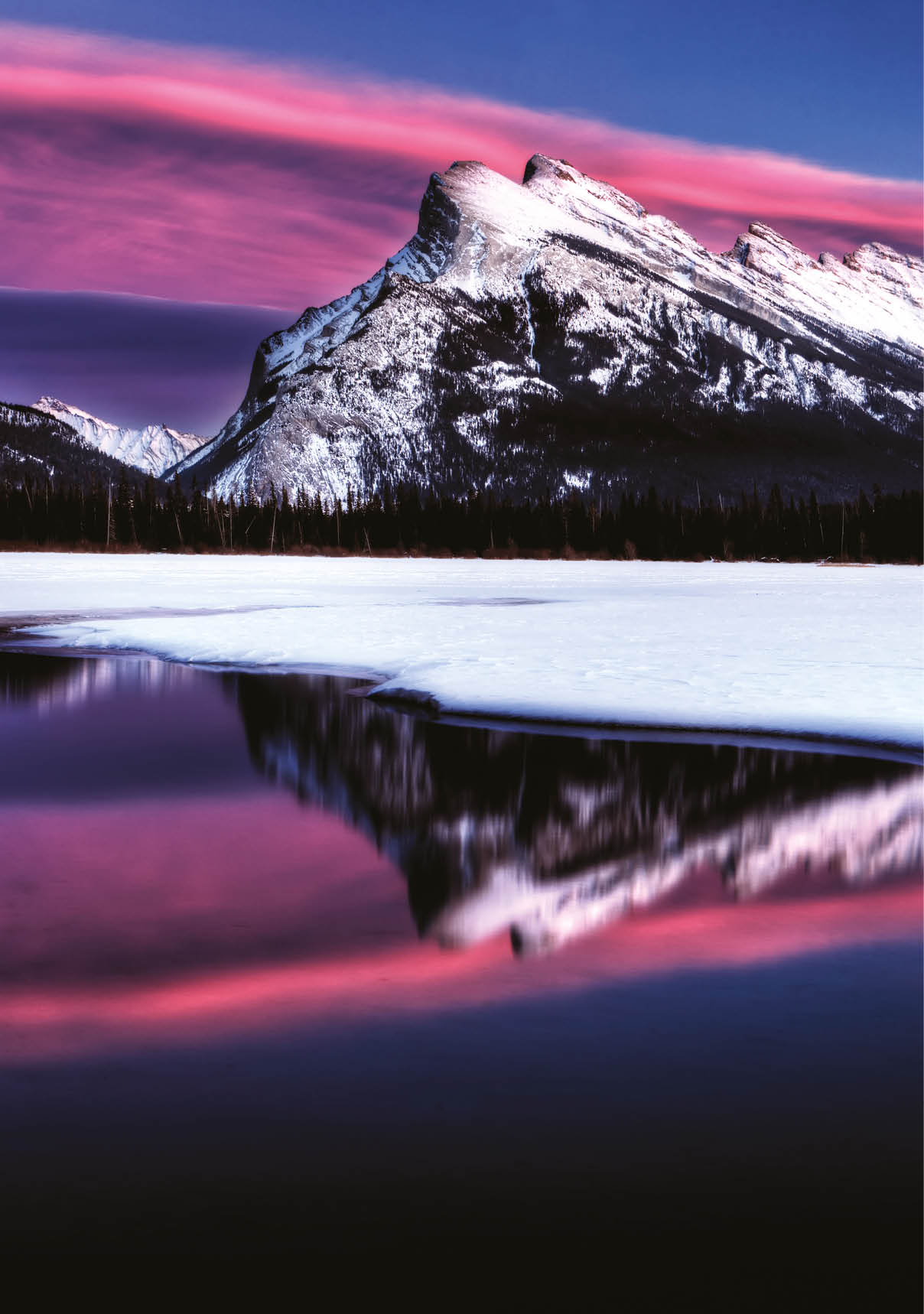 500px Photo ID: 55703264 - Sunset Mount Rundle Vermillion Lakes in Winter