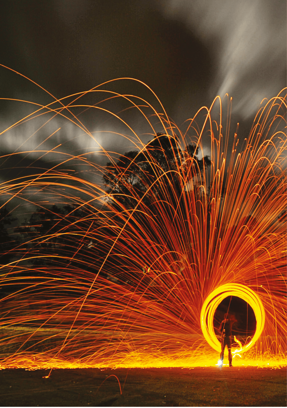 Using burning steel wool combined with a moon-filled night to create this amazing effect over a long exposure  