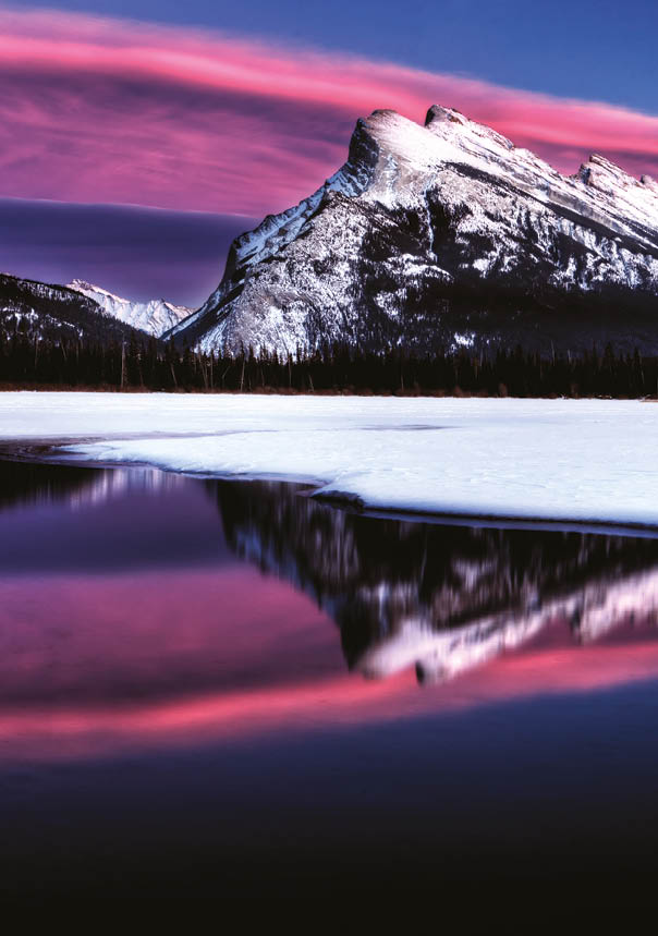 500px Photo ID: 55703264 - Sunset Mount Rundle Vermillion Lakes in Winter