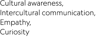 Cultural awareness, Intercultural communication, Empathy, Curiosity 