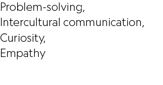 Problem solving, Intercultural communication, Curiosity, Empathy 