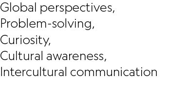 Global perspectives, Problem solving, Curiosity, Cultural awareness, Intercultural communication 